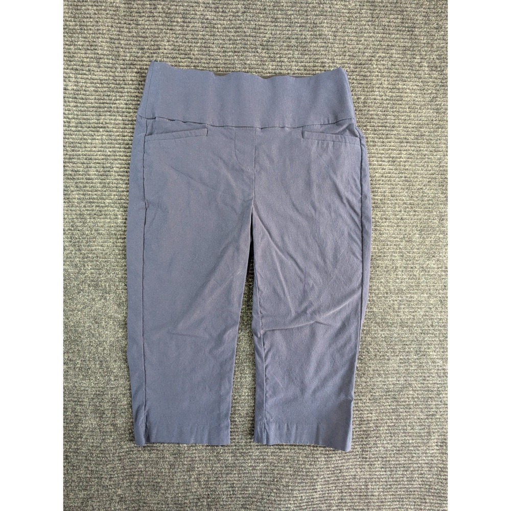 APT. 9 Capri Pants Womens 10P Blue Stretch Mid Rise Comfort Silhouette Straight